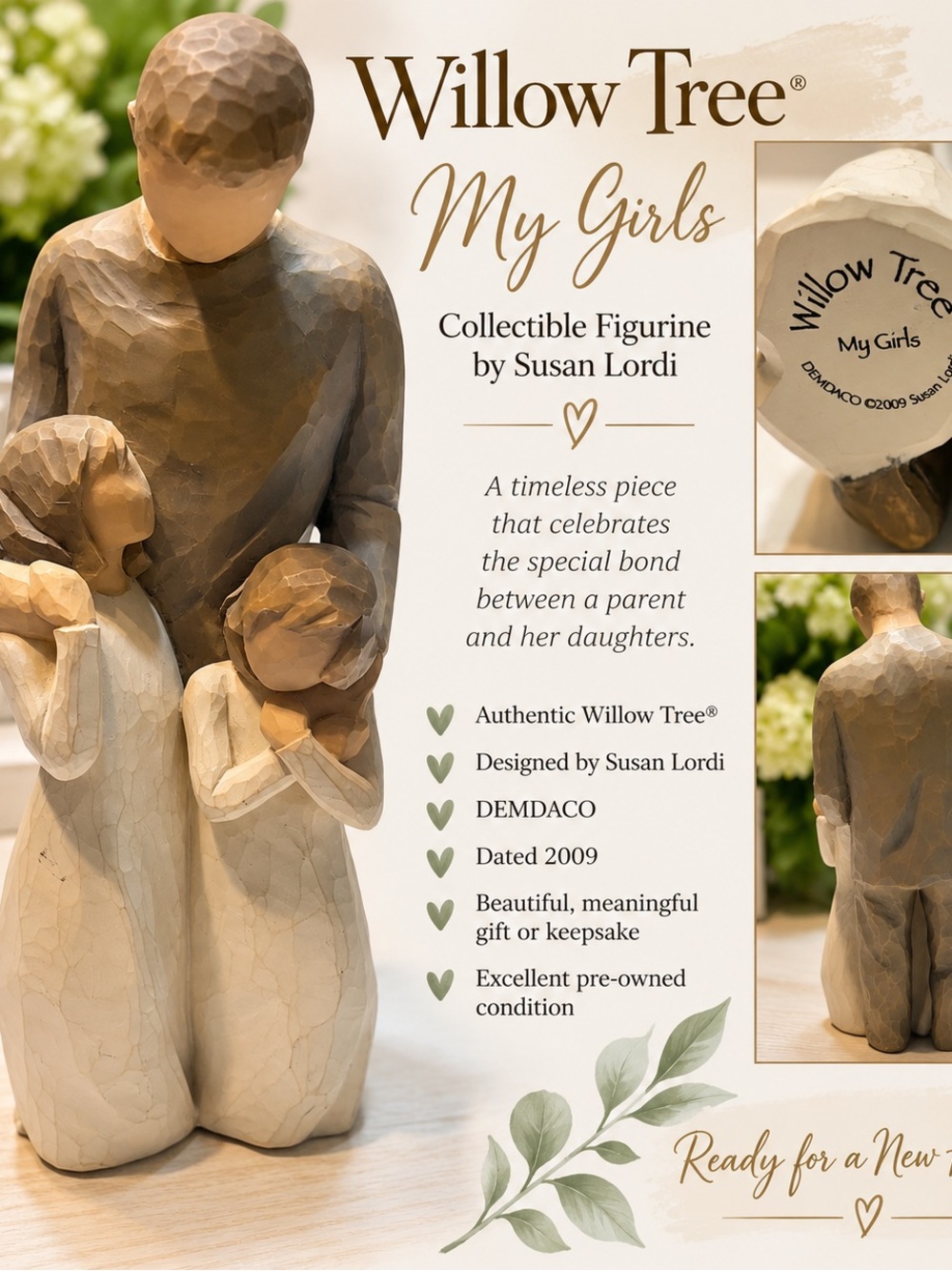Willow Tree My Girls Figurine - Beige & Brown